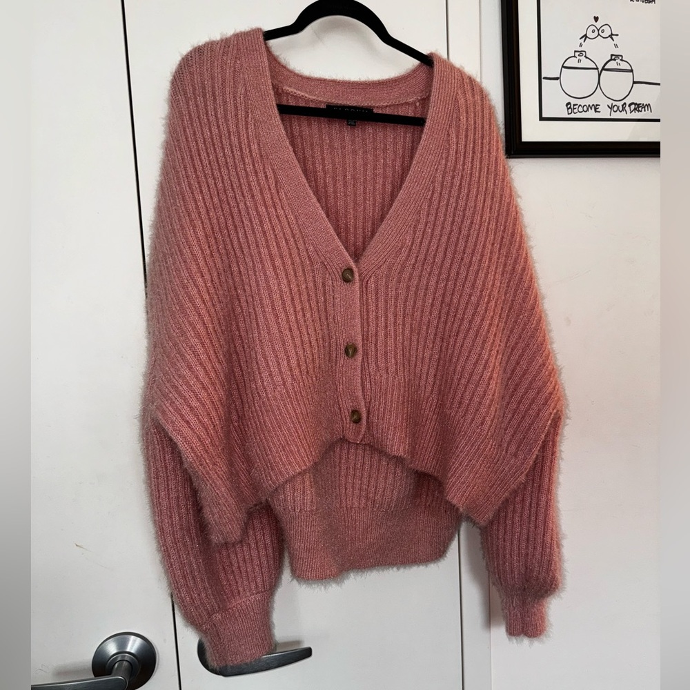 Furry cardigan with matching tank top